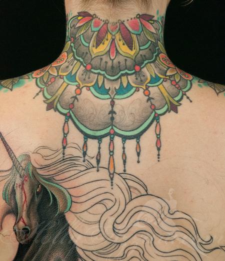 Holly Azzara - Deathhead moth fancy neckpiece back view